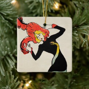 Art Nouveau Dancer Jane Avril von Toulouse Lautrec Keramikornament