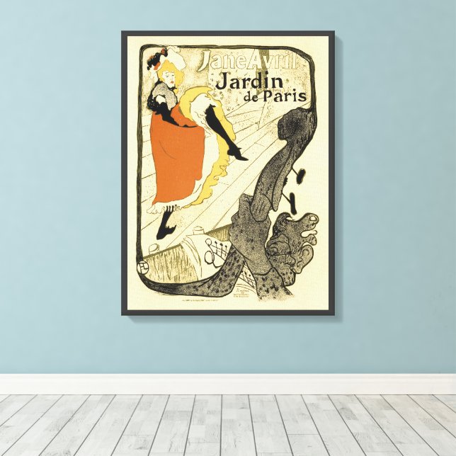 Art Nouveau Dancer Jane Avril von Toulouse Lautrec Leinwanddruck (Insitu (Holzboden))