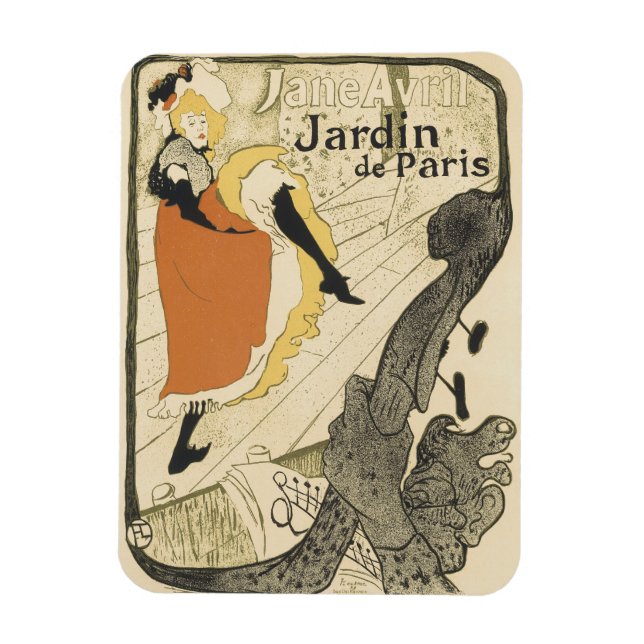 Art Nouveau Dancer Jane Avril von Toulouse Lautrec Magnet (Vertikal)