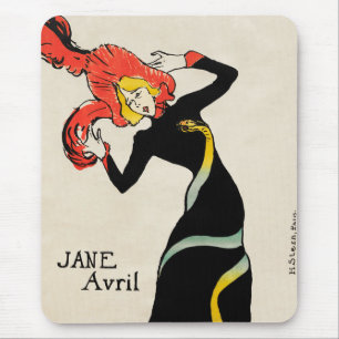 Art Nouveau Dancer Jane Avril von Toulouse Lautrec Mousepad