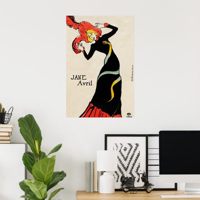 Art Nouveau Dancer Jane Avril von Toulouse Lautrec Poster (Heimbüro)