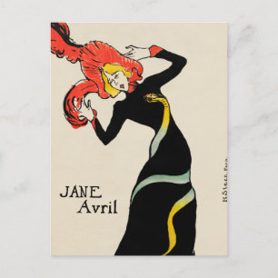 Art Nouveau Dancer Jane Avril von Toulouse Lautrec Postkarte