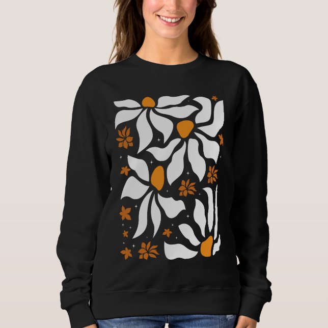 Art Nouveau Deko Blume Boho Wildblumen Blumenstrau Sweatshirt (Vorderseite)