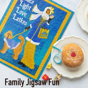 Art Nouveau Deko Hannukah Doodle Dog Puzzle