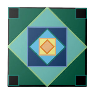 Art Nouveau dekorative geometrische Quadrate Fliese