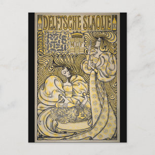 Art Nouveau Delftsche Slaolie Delft Postkarte