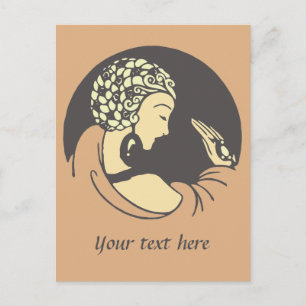 Art Nouveau-Design anpassbar Postkarte