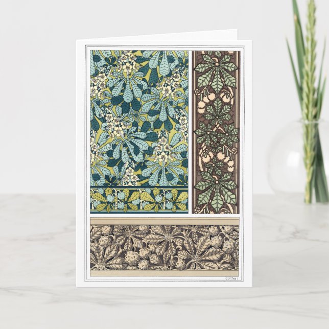 Art Nouveau Design Blank Note Card Karte (Vorderseite)