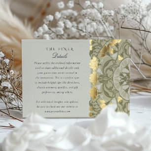 Art Nouveau Details Card Hochzeit warme Earth Tone Folieneinladung
