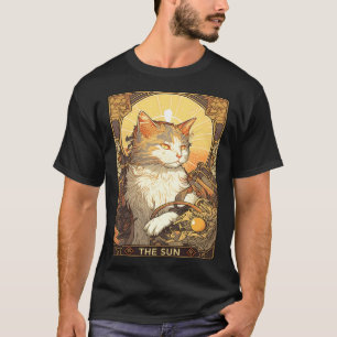 Art Nouveau Die Sonne Tarotkarte Katze Taro T-Shirt