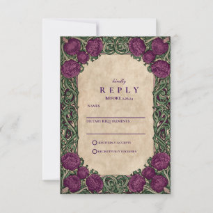 Art Nouveau Distel-Hochzeit RSVP Karte