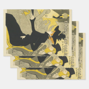 Art Nouveau, Divan Japonais von Toulouse Lautrec Geschenkpapier Set