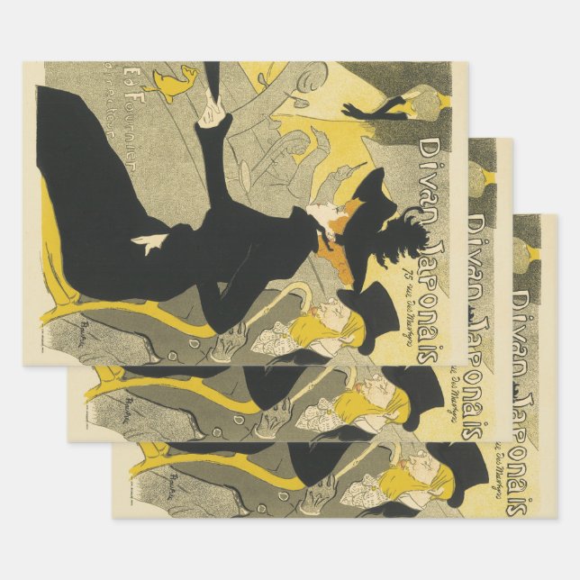 Art Nouveau, Divan Japonais von Toulouse Lautrec Geschenkpapier Set (Set)