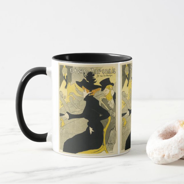 Art Nouveau, Divan Japonais von Toulouse Lautrec Tasse (Mit Donut)