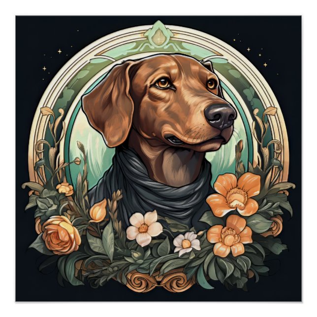 Art Nouveau Dog Poster (Vorderseite)