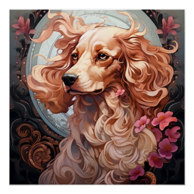 Art Nouveau Dog Poster (Vorderseite)