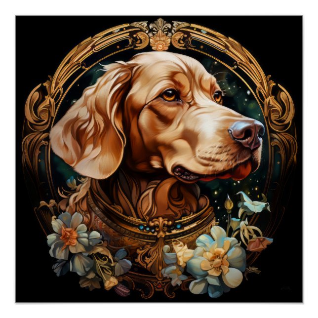 Art Nouveau Dog Poster (Vorderseite)