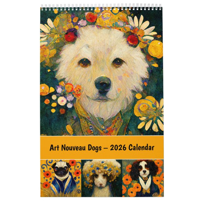Art Nouveau Dogs – 2026 Calendar Kalender (Titelbild)