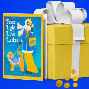 Art Nouveau Doodle Doodle Holiday Hanukkah Card Dankeskarte