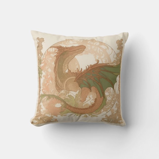 Art Nouveau - Dragon Kissen (Vorderseite)