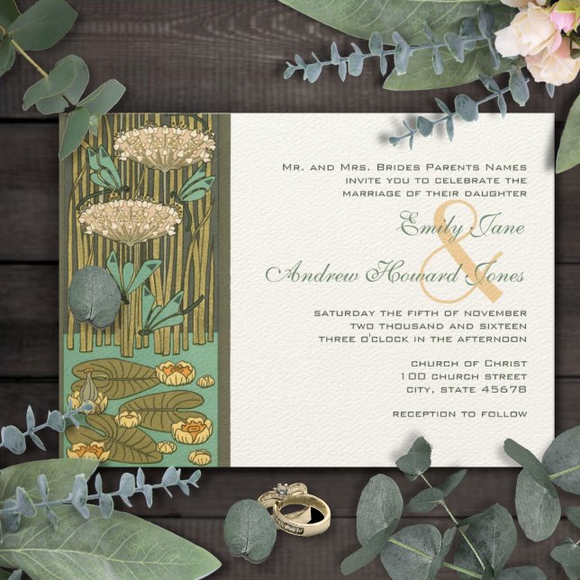 Art Nouveau Dragonfly dunkler Schriftart RGB HexCo Einladung (Von Creator hochgeladen)