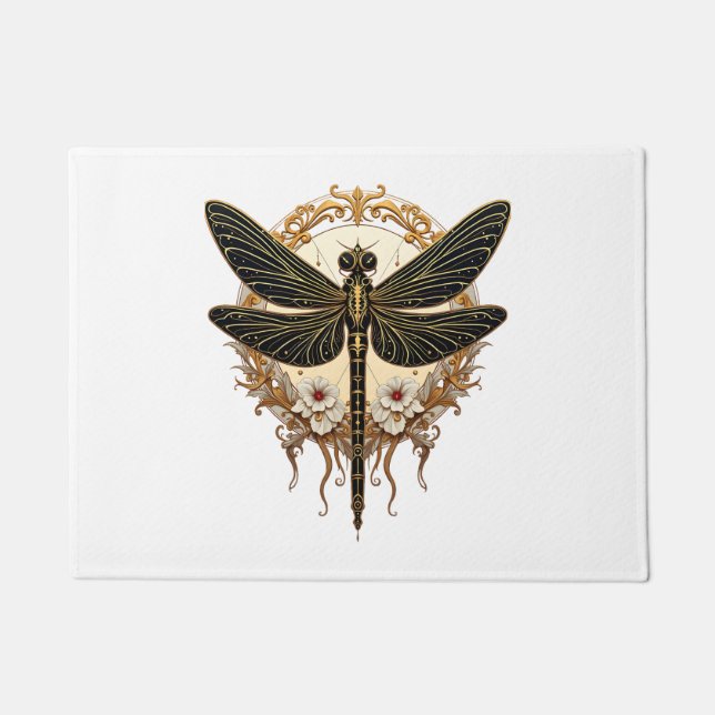 Art Nouveau Dragonfly Elegant Steampunk Fußmatte (Vorderseite)