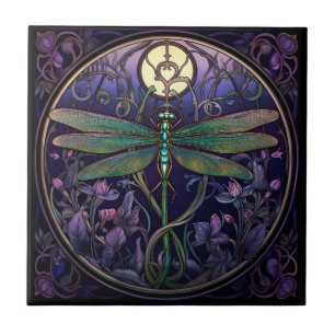 Art Nouveau Dragonfly Tile (Swamp Collection) Fliese