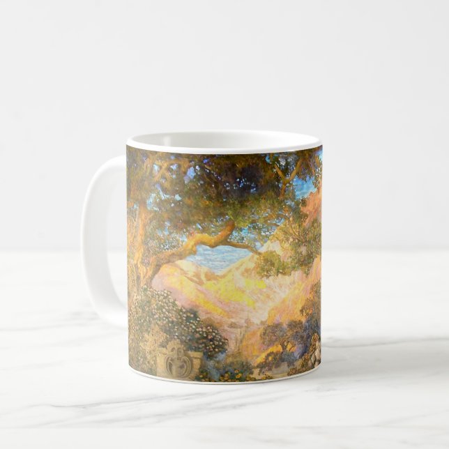 Art Nouveau Dream Gartenanlage Maxfield Parrish Kaffeetasse (Vorderseite Links)