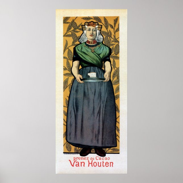 Art Nouveau Dutch Schokolade und vertikale Banner Poster (Vorne)