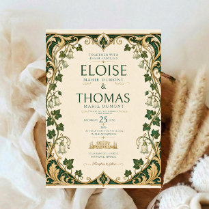 Art Nouveau Efeu Hochzeit Vintage Botanisch Elegan Einladung
