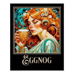 Art Nouveau Eggnog Poster
