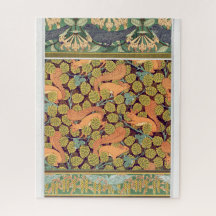 Art Nouveau Eichhörnchen Blütenfall Textilkunst