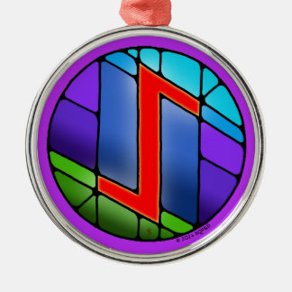 Art Nouveau Eihwaz Rune der Ausdauer Ornament Aus Metall