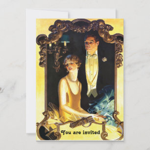 Art Nouveau-Einzelstück aus den 1920er Jahren Einladung