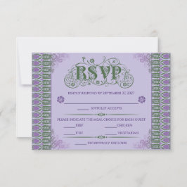 Art Nouveau Elegant Lilac Thistle Border  RSVP Karte