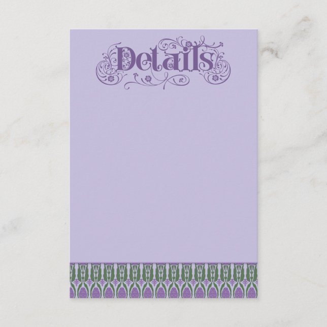 Art Nouveau Elegant Lilac Thistle Border Vertical Begleitkarte (Vorderseite)