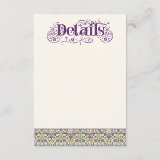 Art Nouveau Elegant Lovebirds Light Yellow Begleitkarte