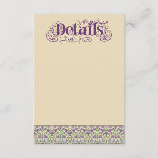 Art Nouveau Elegant Lovebirds Vintage Yellow Begleitkarte