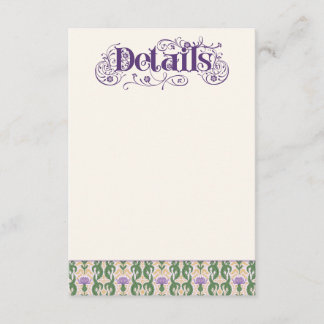 Art Nouveau Elegant Thistle Light Yellow Begleitkarte