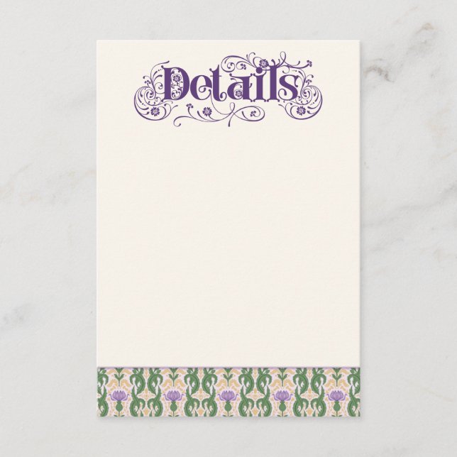 Art Nouveau Elegant Thistle Light Yellow Begleitkarte (Vorderseite)