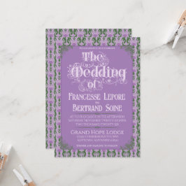 Art Nouveau Elegant Thistle Royal Lavender Einladung