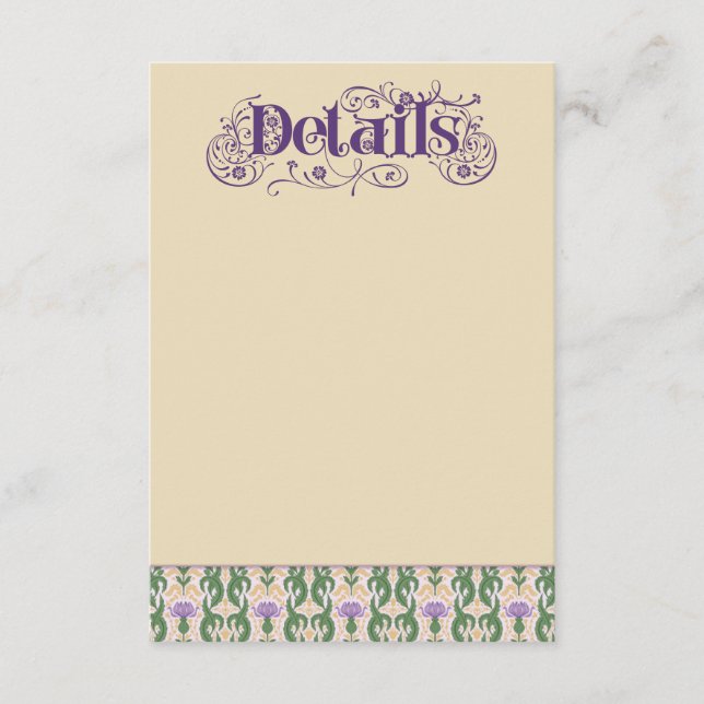 Art Nouveau Elegant Thistle Vintage Yellow Begleitkarte (Vorderseite)