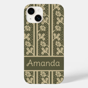 Art Nouveau Elegante Blume Beige und Sage Green Case-Mate iPhone 14 Hülle