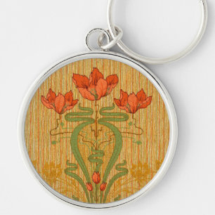 Art nouveau elegante florale Mohnblumen viktoriani Schlüsselanhänger