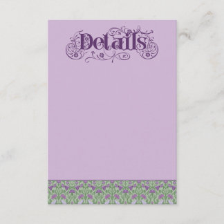 Art Nouveau Elegante Liebesvögel Lila Begleitkarte
