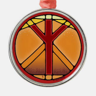 Art Nouveau Elhaz Rune of Protection Ornament Aus Metall