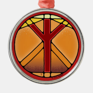 Art Nouveau Elhaz Runenschutz Rune Ornament Aus Metall