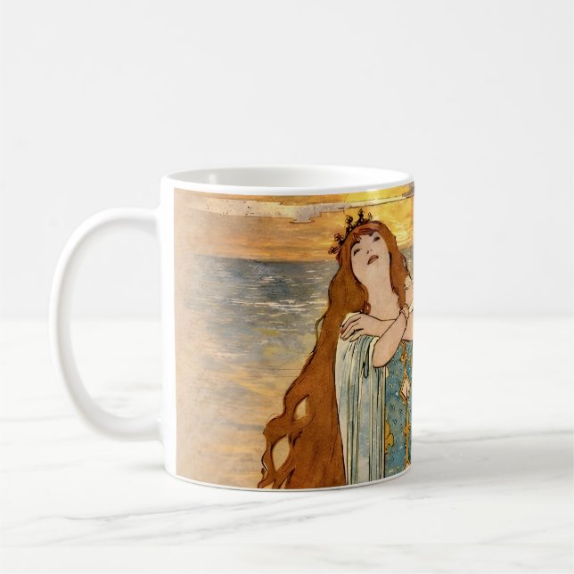 Art Nouveau Elsa Lohengrin Poster with Swans  Kaffeetasse (Links)
