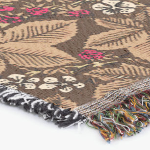 Art Nouveau Erdbeeren und Blätter, Dunkelbraun Decke