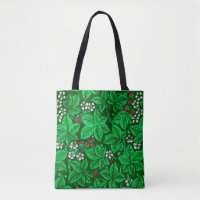 Art Nouveau Erdbeeren und Blätter, Emerald Green
